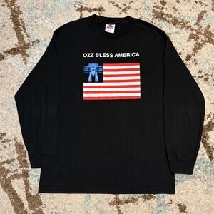 Vintage 2001 Ozzy Osbourne Ozz Bless America Longsleeve Shirt Size Large